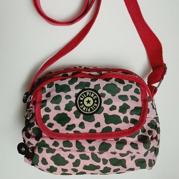 KIPLING Crossbody Shoulder Bag Cheetah Animal Print Pink - Picture 2 of 16